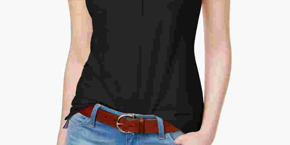 Tommy Hilfiger Women's Core Polo Shirt Black Size X-Large