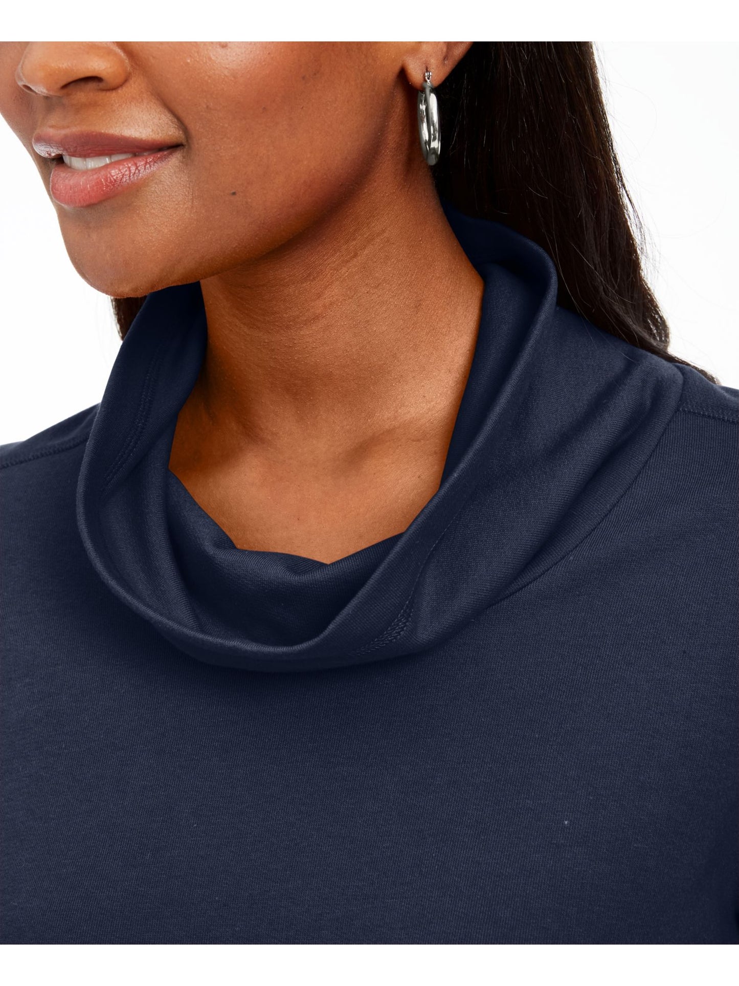 Karen Scott Women's Heather Long Sleeve Turtle Neck Blouse Top Black Size Petite Medium