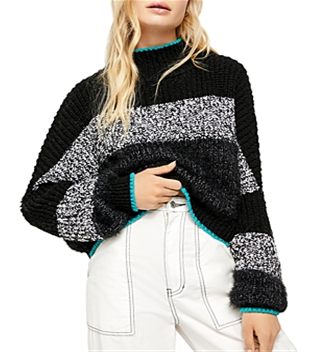 Free People Unisex Long Sleeve T-Shirt Sweater Black Size X-Small