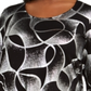 JM Collection Women's Plus Printed Top Black- Silver Size 0X