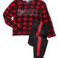 Max & Olivia Big Boy's 2 Pc Snooze Faux Sherpa Top & Colorblocked Pants Pajama Set Red -Black Size S