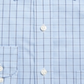 Club Room Men's Windowpane Button up Dress Shirt Blue-Navy  Size 17.5-36/37