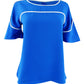 Alfani Women's Piped Flutter Sleeve Top Blue Size Petite Small