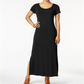 Style & Co Women's Scoop Neck Maxi Dress Black Size PP