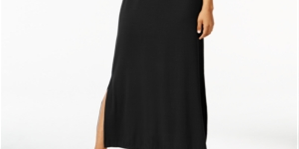Style & Co Women's Scoop Neck Maxi Dress Black Size PP
