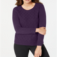 Karen Scott Women's Diamond Cable Knit Sweater Purple Size Large