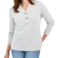 Karen Scott Women's Pullover Sweater V Neck Henley Gray Size Petite X-Large