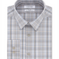 Calvin Klein Men's Slim Fit Stretch Performance Plaid Dress Shirt Brown Size 18X34-35