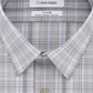 Calvin Klein Men's Slim Fit Stretch Performance Plaid Dress Shirt Brown Size 18X34-35