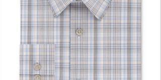 Calvin Klein Men's Slim Fit Stretch Performance Plaid Dress Shirt Brown Size 18X34-35