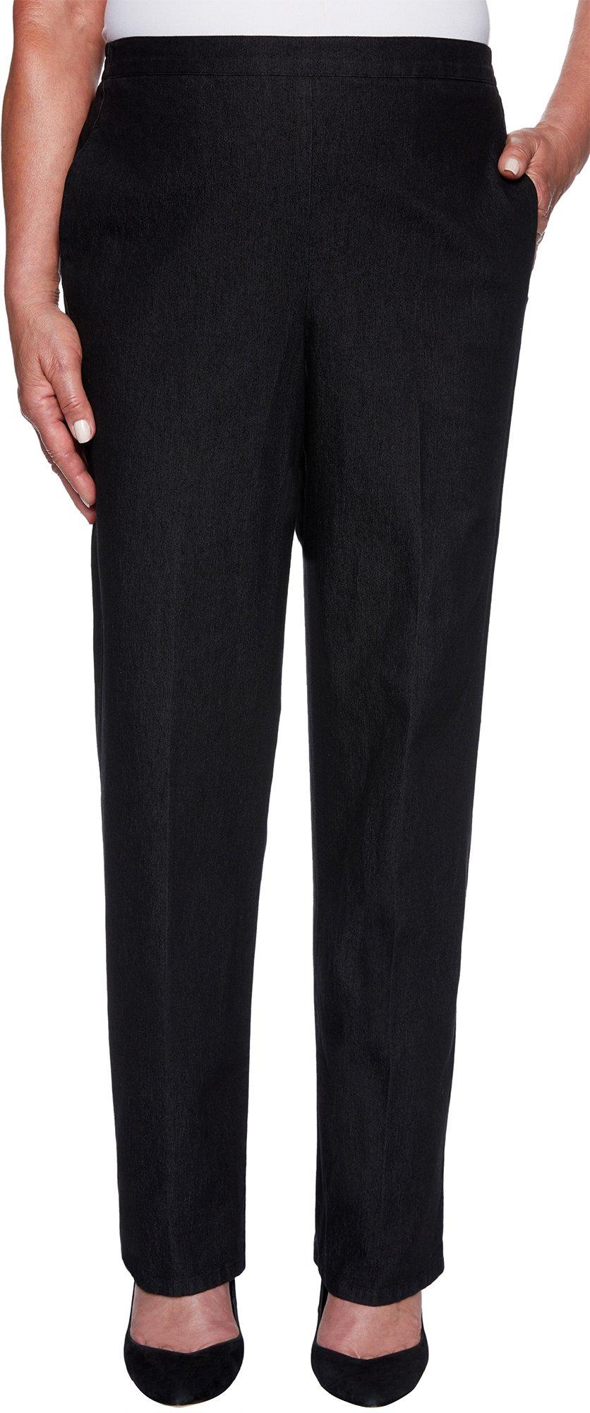 Alfred Dunner Women's Well Solid Pull-on Pants Black Size 14-P