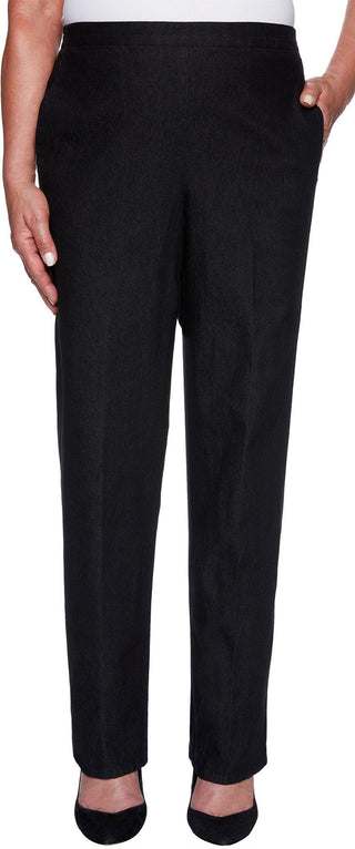 Alfred Dunner Women's Well Solid Pull-on Pants Black Size 14-P