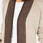 Karen Scott Women's Contrast-Trim Open-Front Cardigan Brown Size Medium