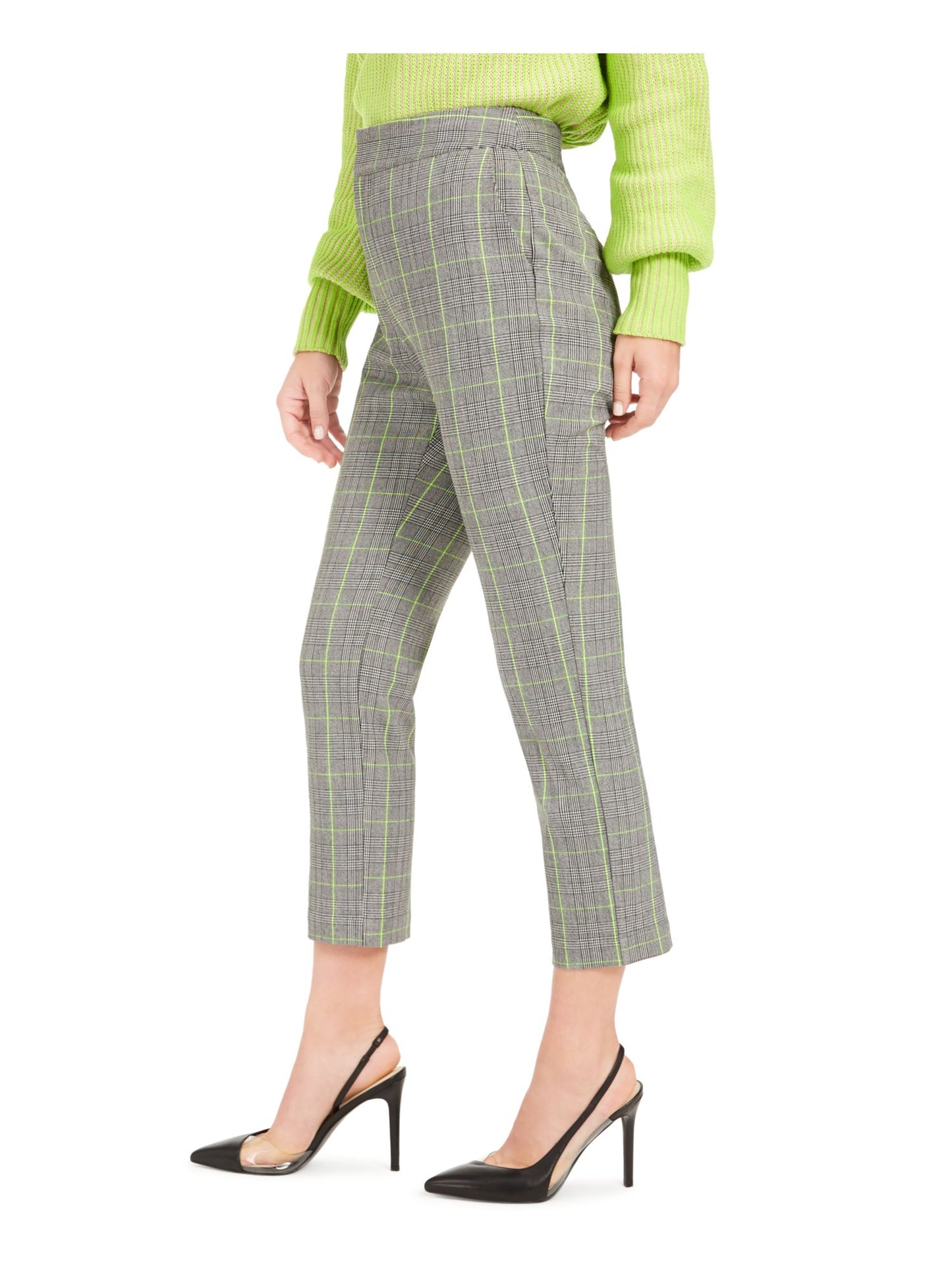 Bar III Women's Plaid Pants Gray Size 8