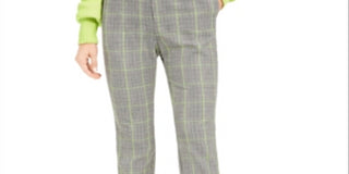 Bar III Women's Plaid Pants Gray Size 8
