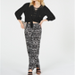 INC International Concepts Women's Lace up Blouse Black Size Petite S/M