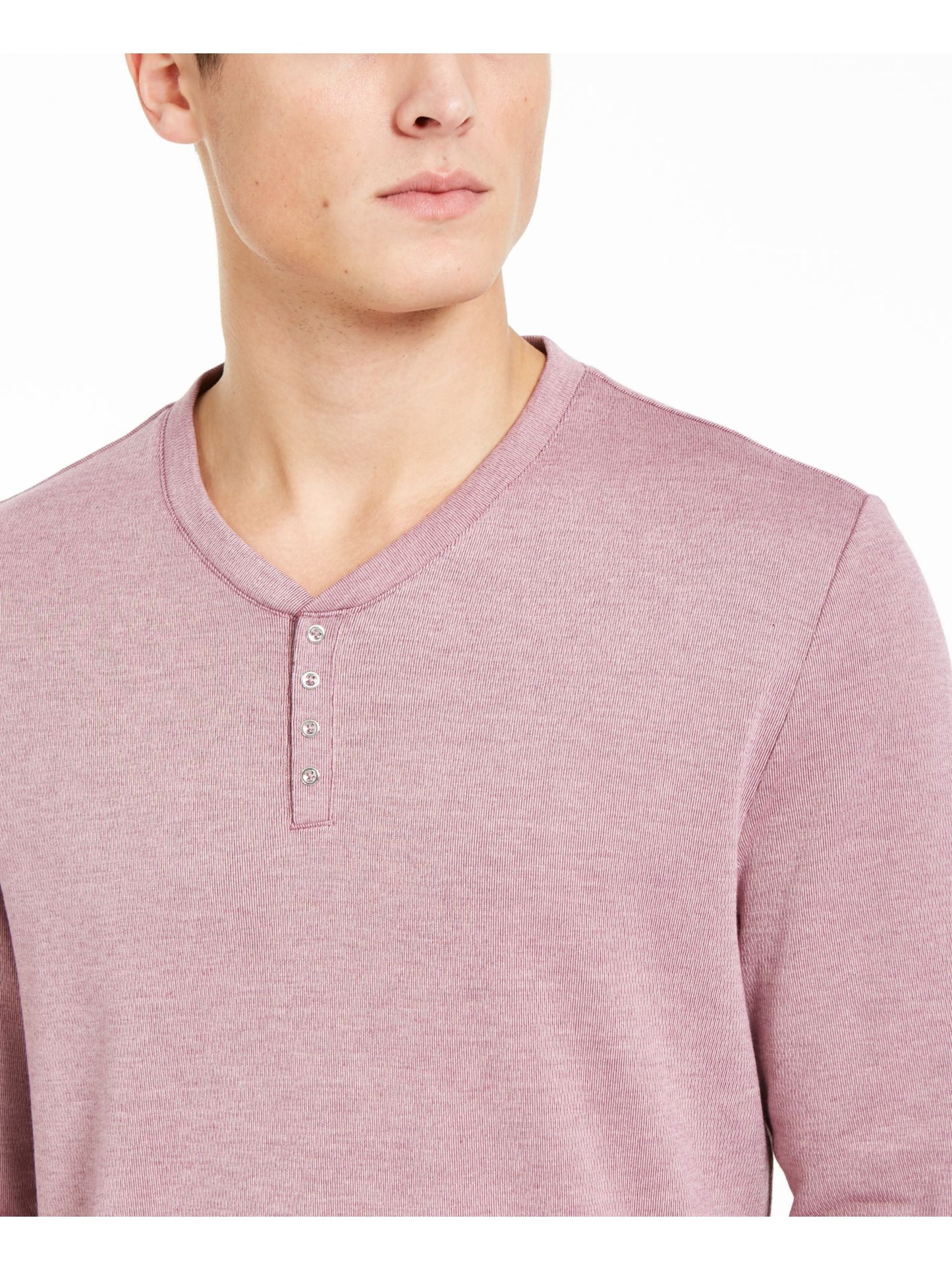 INC International Concepts Men's Heather Long Sleeve Scoop Neck Sweater Purple Size X-Large