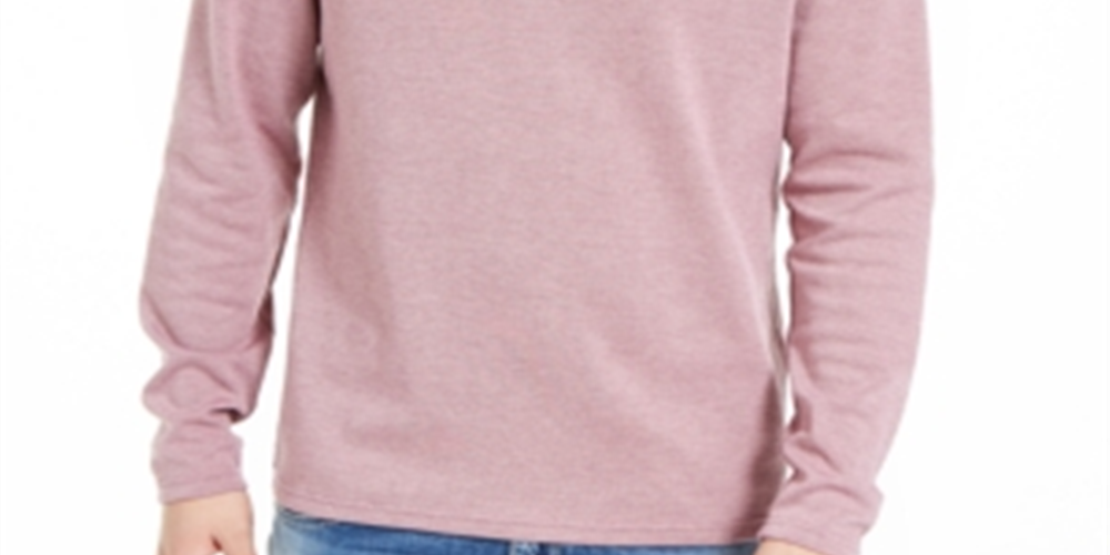 INC International Concepts Men's Heather Long Sleeve Scoop Neck Sweater Purple Size X-Large