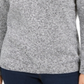 Karen Scott Women's Embellished Ribbed Long Sleeve V Neck Sweater Black-White Size Petite Small