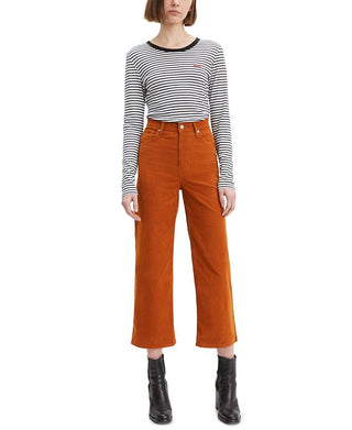 Levi's Womens Mile High Wide Leg Crop Caramel Cafe Luxe Cord Size 29