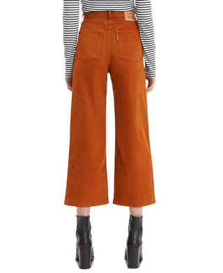 Levi's Womens Mile High Wide Leg Crop Caramel Cafe Luxe Cord Size 29