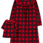 Carter's Little & Big Girl's 2 Pc Buffalo Check & Matching Doll Nightgown Red Size 2-3