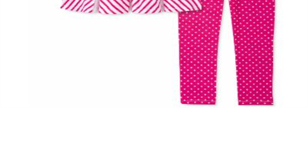 Kids Headquarters Little Girl's 2 Pc Rainbow Tunic & Polka Dot Leggings Set Pink Size 6X