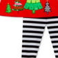 Rare Editions Little Girl's 2 Pc Holiday Trees Top & Striped Leggings Set Red Size 5