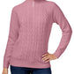 Karen Scott Women's Sweater Cable Knit Stand Collar Pink Rose  Size Petite L