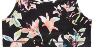 Ideology Big Girl's Printed Strappy Sports Bra Black Size X-Large