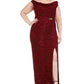 Alex Evenings Women's Red Sequined Sleeveless Boat Neck Maxi Formal Dress Red Size 20W
