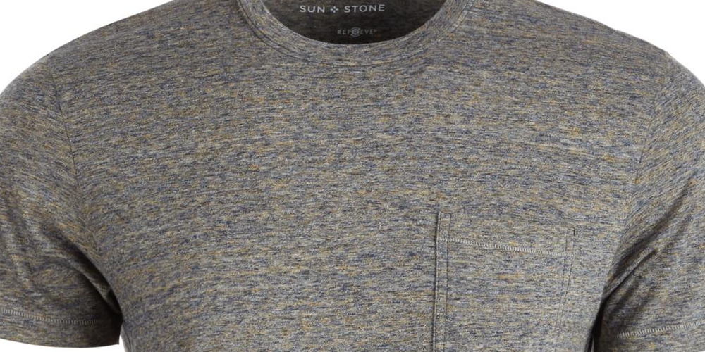 Sun + Stone Men's Shirt Short Sleeve Pocket Tee Gray Size Small