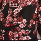 Charter Club Women's Mixed Print Henley Top Black Floral Size Petite L