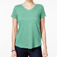 Style & Co Women's V Neck Pocket T-Shirt Mint Size Petite S