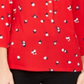Charter Club Women's 3/4 Sleeve Printed Polo Top Red Size X-Small