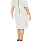 Calvin Klein Women's Short Sleeve Knee Length Dress White Size 22W