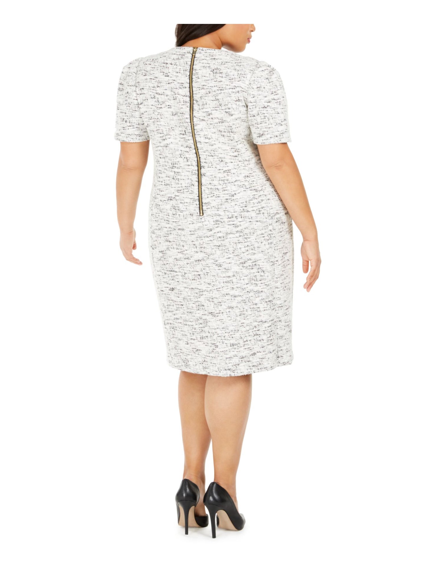 Calvin Klein Women's Short Sleeve Knee Length Dress White Size 22W