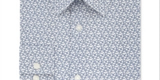 Calvin Klein Men's Printed Slim Fit Button Down Shirt Navy Size M