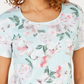 Karen Scott Women's Printed Scoop-Neck T-Shirt  Blue Size Medium