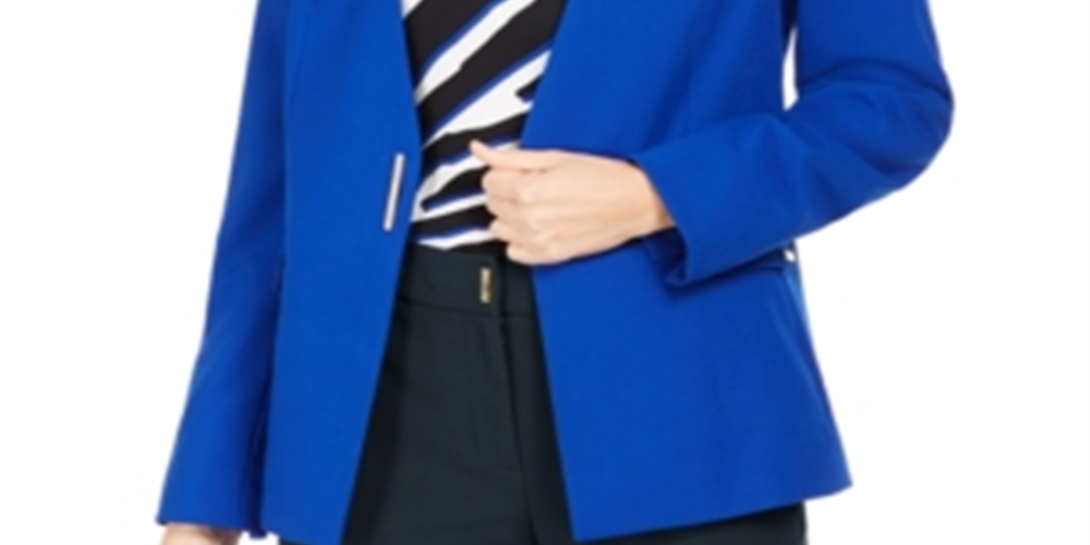 Calvin Klein Women's Lux Jacket with Hardware Blue Size 12