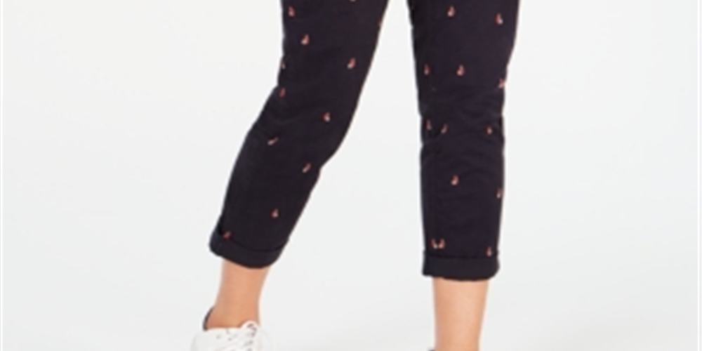 Tommy Hilfiger Women's Boat Print Chino Pants Navy Size 8