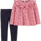 Carter's Toddler Girl's 2 Pc Butterfly Print Top & Denim Leggings Set Pink Size 4T
