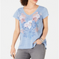 Style & Co Women's Graphic-Print Top Blue Size Petite XL