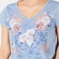 Style & Co Women's Graphic-Print Top Blue Size Petite XL