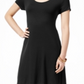 Style & Co Women's Short Sleeve a Line Dress Black Size PP