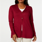 Karen Scott Women's Long Cardigan Red Size Small