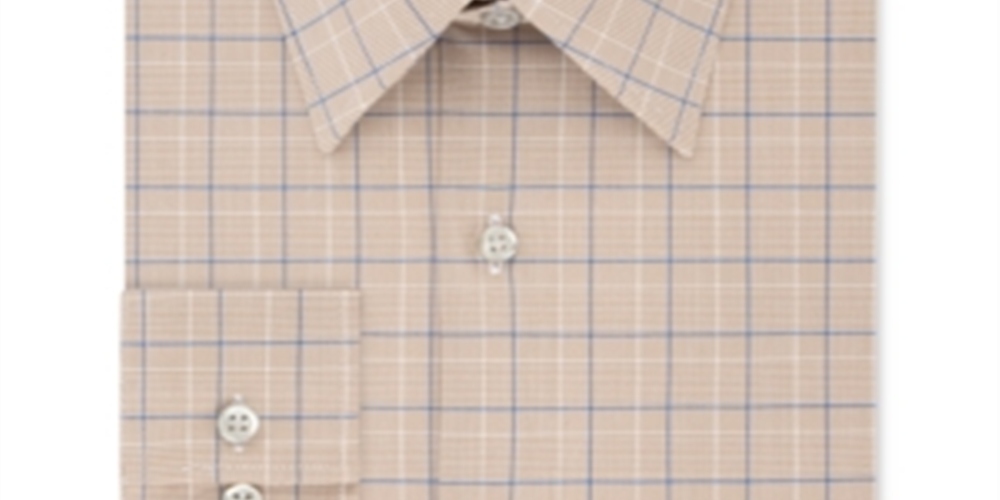 Van Heusen Men's Check Print Regular Fit Button Down Shirt Tan multi Size XL