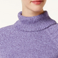 Karen Scott Women's Herringbone Long Sleeve Turtle Neck Sweater Purple Size Petite X-Large