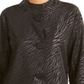JM Collection Women's Petite Printed 3/4 Sleeve Jacket Black Jungle Size Petite L