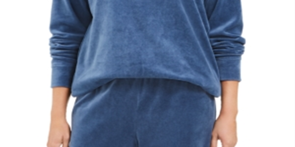 Karen Scott Women's Velour Sweatshirt Blue Sky Size Petite S